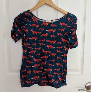 9-N15 S'CL Fox Print Cotton Shirt X-Small